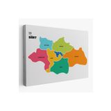 Harita Sepeti Siirt Ili Ve Ilçeler Haritası Dekoratif Kanvas Tablo 1448 125 X 70 Karışık Hs-1448
