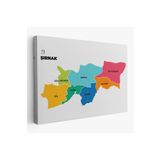 Harita Sepeti Şırnak Ili Ve Ilçeler Haritası Dekoratif Kanvas Tablo 1460 95 X 55 Karışık Hs-1460