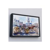 Harita Sepeti Siyah Çerçeveli Brugge Tarihi Kasabası Belçika Dekoratif Kanvas Tablo 75 X 105 Siyah Frm_3512