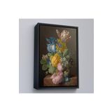 Harita Sepeti Siyah Çerçeveli Güzel Çiçekler Yağlıboya Görünüm Dekoratif Kanvas Duvar Tablosu 40 X 55 Siyah Frm5937