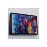 Harita Sepeti Siyah Çerçeveli Güzel Kızın Soyut Resmi Yağlıboya Görünüm Dekoratif Kanvas Duvar Tablosu 55 X 75 Siyah Frm_3755