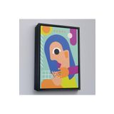 Harita Sepeti Siyah Çerçeveli İkonik Pop Art Asyalı Kadın Tablosu 40 X 55 Siyah Frm359