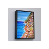 Harita Sepeti Siyah Çerçeveli İtalya La Bella Positano Amalfi Sahili Duvar Tablosu 40 X 55 Siyah Frm6237
