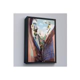 Harita Sepeti Siyah Çerçeveli Kadının İçindeki Çiçek Bahçesi Dekoratif Duvar Tablosu 40 X 55 Siyah Frm_6152