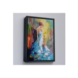 Harita Sepeti Siyah Çerçeveli Keman Çalan Kadın Dekortif Duvar Tablosu 25 X 35 Siyah Frm6233