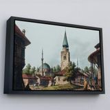 Harita Sepeti Siyah Çerçeveli Luigi Mayer - Osmanlı Dönemi Bulgaristan Razgrad Kaskerat Tablosu 25 X 35 Siyah Frm7038
