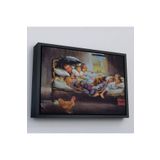 Harita Sepeti Siyah Çerçeveli Modern Soyut Geometri El Boyaması Güzel Yüz Kanvas Duvar Tablosu 75 X 105 Siyah Frm_5112