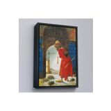 Harita Sepeti Siyah Çerçeveli Osman Hamdi Bey'İn Kaplunbağa Terbiyecisi İsimli Eseri Kanvas Tablo 75 X 105 Siyah Frm_5129