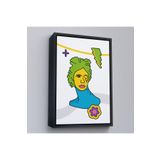Harita Sepeti Siyah Çerçeveli Pop Art Yunan Heykeli Tablosu 75 X 105 Siyah Frm372