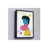 Harita Sepeti Siyah Çerçeveli Pop Art Yunan Heykeli Tablosu 75 X 105 Siyah Frm374
