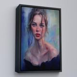 Harita Sepeti Siyah Çerçeveli Renkli Gözlü Güzel Kadın Dekoratif Duvar Tablosu 25 X 35 Siyah Frm6368