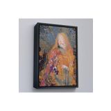 Harita Sepeti Siyah Çerçeveli Sarışın Güzel Kadın Duvar Tablosu 25 X 35 Siyah Frm6100