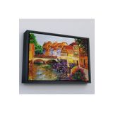 Harita Sepeti Siyah Çerçeveli Venedik İtalya Yağlıboya Görünüm Dekoratif Kanvas Duvar Tablosu 25 X 35 Siyah Frm_3432