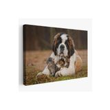 Harita Sepeti St. Bernard Köpek Ve Yavru Kediler Dekoratif Kanvas Tablo 1124 150 X 255 Karışık Hs-1124