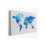 Harita Sepeti Türkçe Dünya Haritası Dekoratif Kanvas Tablo Ülke Ve Başkentli 1500 150 X 85 Karışık Hs-1500