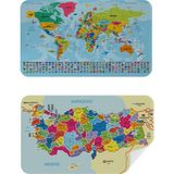 Harita Sepeti Türkçe Dünya ve Türkiye Haritası Ülke Bayraklı Çocuk Odası Genç Odası Duvar Sticker 3882BAYRAK - Renkli - 1 Adet