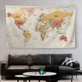 Harita Sepeti Türkçe Eğitici Ülke Ve Başkent Okyanus Detaylı Atlas Dünya Haritası Duvar Örtüsü-Halısı 3837 - 95 x 150 cm