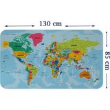 Harita Sepeti Türkçe Eğitici Ülke ve Başkent Okyanus Detaylı Atlası Dekoratif Dünya Haritası Duvar Sticker 3870 - Renkli - 85 x 130 cm