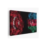 Harita Sepeti Türkiye Azerbaycan Bayrak Desenli Dekoratif Kanvas Tablo-6518 70 X 100 Karışık Hs-6518