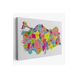 Harita Sepeti Türkiye Haritası Kanvas Tablo-1023 95 X 165 Karışık Hs-1023