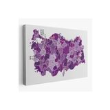 Harita Sepeti Türkiye Haritası Kanvas Tablo İl Ve İlçeli Ayrıntılı Eğitici Dekoratif Tablo 3025 95 X 55 Karışık Hs-3025