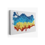 Harita Sepeti Türkiye Haritası Kanvas Tablo İl Ve İlçeli Ayrıntılı Eğitici Dekoratif Tablo 3026 125 X 70 Karışık Hs-3026