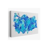 Harita Sepeti Türkiye Haritası Kanvas Tablo İl Ve İlçeli Ayrıntılı Eğitici Dekoratif Tablo 3030 95 X 55 Karışık Hs-3030