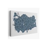 Harita Sepeti Türkiye Haritası Kanvas Tablo Il Ve Ilçeli Ayrıntılı Eğitici Dekoratif Tablo 3037 95 X 55 Karışık Hs-3037
