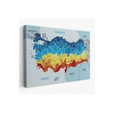 Harita Sepeti Türkiye Haritası Kanvas Tablo İl Ve İlçeli Ayrıntılı Eğitici Komşulu Tablo 2998 95 X 55 Karışık Hs-2998