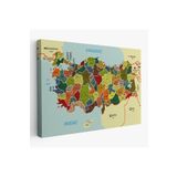 Harita Sepeti Türkiye Haritası Kanvas Tablo İl Ve İlçeli Ayrıntılı Eğitici Komşulu Tablo 3000 150 X 255 Karışık Hs-3000