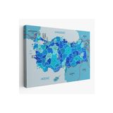 Harita Sepeti Türkiye Haritası Kanvas Tablo İl Ve İlçeli Ayrıntılı Eğitici Komşulu Tablo 3002 125 X 210 Karışık Hs-3002