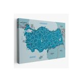 Harita Sepeti Türkiye Haritası Kanvas Tablo İl Ve İlçeli Ayrıntılı Eğitici Komşulu Tablo 3003 150 X 255 Karışık Hs-3003