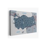 Harita Sepeti Türkiye Haritası Kanvas Tablo İl Ve İlçeli Ayrıntılı Eğitici Komşulu Tablo 3009 95 X 55 Karışık Hs-3009