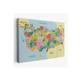 Harita Sepeti Türkiye Haritası Kanvas Tablo İl Ve İlçeli Ayrıntılı Eğitici Komşulu Tablo 3012 125 X 210 Karışık Hs-3012