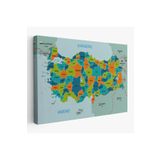 Harita Sepeti Türkiye Haritası Kanvas Tablo Sınır Komşulu Eğitici Dekoratif Tablo 3099 150 X 255 Karışık Hs-3099