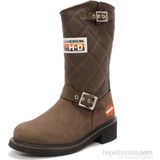 Harley Davidson 025G0071 LACONIA/644 Klasik Bayan Çizme Kahverengi Dış Materyal ile Şık Tasarım