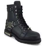Harley Davidson Charles Siyah Deri Erkek Bot