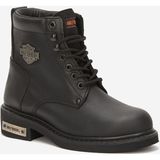 Harley Davidson Gibson Siyah Deri Kadın Bot - 010-Siyah