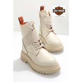 Harley Davidson HD0777055403 Beige Leather Kadın Bot
