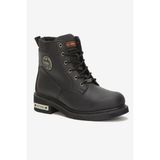 Harley Davidson Jim Hakiki Deri Bot 36-40 Black Yağlı Deri