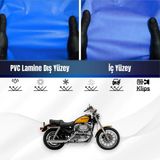 Harley Davidson Sportser Custom Xl 883 C Motosiklet Brandası Su Geçirmez Branda Mavi Motor Branda - Bağlantı Klipsi