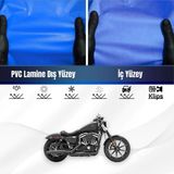 Harley Davidson Sportser Iron 883 Motosiklet Brandası Su Geçirmez Branda Mavi Branda Motor Branda - Bağlantı Klipsi