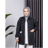 Harman Butik Kadın Siyah Cepli Düğmeli Kot Ceket Dokuma Kumaş ile Modern ve Şık Günlük Stil - 46