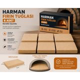 Harman Fırın Tuğlası 6 Adet – Barbekü, Şömine ve Taş Fırın Uyumlu Dorello