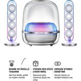 Harman Kardon Kablosuz Bluetooth Hoparlör - Beyaz Şeffaf Tasarım ve Derin Baslı Sistem