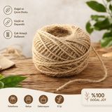 Harman Sera Plastik %100 Doğal Jüt Ip 3 Adet 255 Metre – Jüt Sicim, Kendir Ip Görünümlü Dekoratif Halat – Makrome, Bahçe, Hobi ve Hediye Paketleme - Kahverengi - Taba