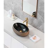Harmeh Kahverengi Deliksiz Çanak Lavabo - Kahverengi - Siyah