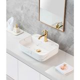 Harmeh Oslo Serisi Tezgah Üstü Çanak Lavabo – Modern Dikdörtgen Tasarım 50X40X13CM - Beyaz