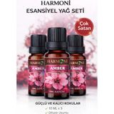 Harmoni Amber Çiçeği Esansiyel Uçucu Koku 3x10ML Difüzör Esansı Buhurdanlık Yağı ve Oda Kokusu - ABER ÇİÇEĞİ
