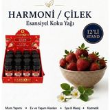 Harmoni Çilek Esansiyel Uçucu Koku 10ML 12'li Stant Difüzör Esansı Buhurdanlık Yağı ve Oda Kokusu